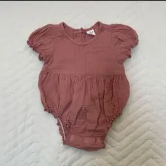 SHEIN ピンク フリル袖ロンパース 1-3M