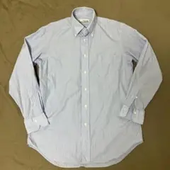 【美品】鎌倉シャツ　長袖シャツ　ブルー　ストライプ　39-82
