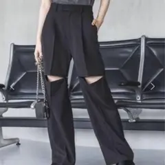 パンツ ズボン 2way カットアウトパンツ 黒 ブラック ジーナシス
