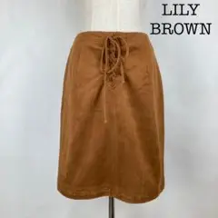 LILYBROWN リリーブラウン ミニスカート ベロア生地 ブラウン 1