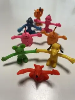 【昭和】カラフル動物キャラクター ミニフィギュア8体セット おまけ