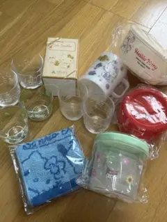 ハローキティ ガラスコップと容器、色々セット