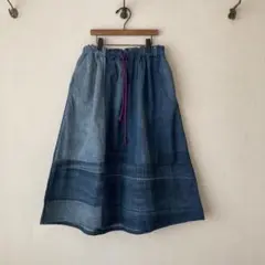 デニム&ダンガリー01パッチワークデニムスカート*