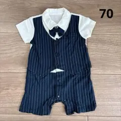 ベビー ロンパース フォーマル ストライプ 男の子 70