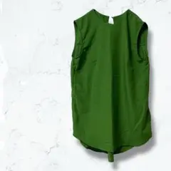 2315♡センスオブプレイス♡ノースリーブシャツ 緑 F バックオープン 丸首