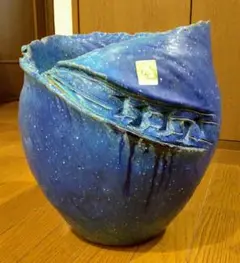 信楽焼　花瓶　花器　手作り　美峰　美杉　インテリア　箱付 信楽焼 花瓶 花器 手作り 美峰 美杉 美術品・アンティーク