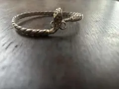 シルバー　ビンテージ　メンズブレスレット　コブラ