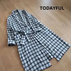 TODAYFUL チェックシャツラフガウン 羽織り ロング丈