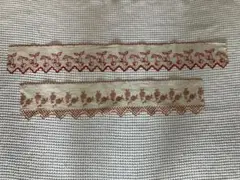 マニー　MANY 雑貨　刺繍のテープ２枚　カップボートなどに　レアです！