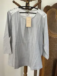 日本製　綿100% カットソー レディース　ストライプ　Mサイズ　新品