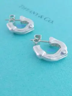 レア 磨き済 ティファニー バンブー ピアス スモール シルバー