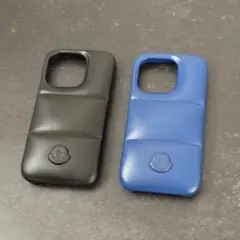 MONCLER レザー iPhone13proケース 新品未使用 新品タグ付✨モンクレール スマホケース iPhone13 Pro ブルー レザー