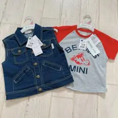 (タグ付き新品)BEAMS mini♡デニムベスト&トップスset