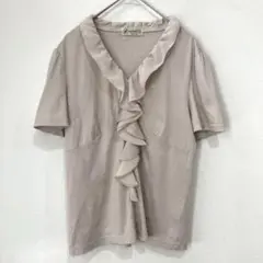 Aylesbury アリスバーリー ピンクベージュ フリルカットソー（L）