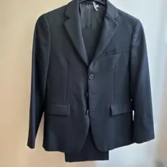 黒スーツ・青ストライプシャツ・ネクタイセット