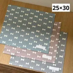 ランチョンマット25×30 リボン　ネームテープ縫い付け済　3枚セット