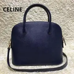 希少✨ セリーヌ ハンドバッグ 2way ボリード 紺 レザー サフィアーノ