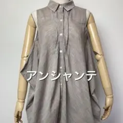 enchanter アンシャンテ 襟付きノースリーブ ブラウス 綿麻