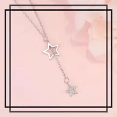 a445【星ネックレス⭐️】プラチナコート ジルコニア プレゼント 女性 可愛い