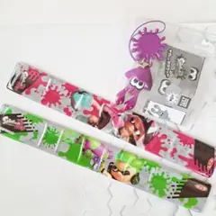 スプラトゥーン2　パッチンバンド、イカしたマスコット2点セット　未使用美品