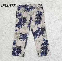 【美品】INCOTEX 花柄ストレッチパンツ 42 XL(LL)