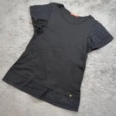 ★b1458 Limited Edition【40】 黒 メッシュスリーブT