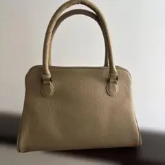 未使用 GINZA TANIZAWA 本革 ハンドバッグ グレージュ　肩掛け可