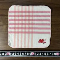 ピンクとホワイトのストライプハンカチ024