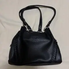 as on 黒 レザー ハンドバッグ 保存袋付き