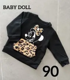 BABY DOLL ベビードール ミニー ヒョウ柄 トレーナー　90