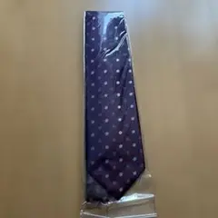 紫色　ドットネクタイ