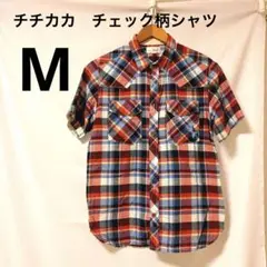 チチカカ　チェック柄 半袖シャツ Mサイズ