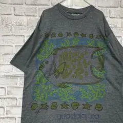USA製90sヴィンテージTシャツ！シングルステッチ　グレー半袖古着　XL717