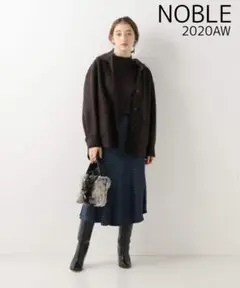 ノーブル イタリア製生地 フーデッドシャツヘムコート MANTECO 美品