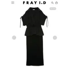 22ss FRAY I.D カシュクールギャザーブラウスニットコンビワンピース