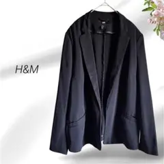 【H&M】レディース　テーラードジャケット　ボタン無し　薄手　黒　170/96A