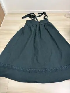 axesfemme サロペットロング丈スカート ダークグリーン