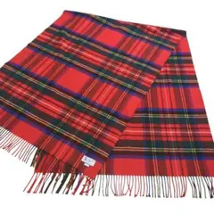 【美品】ジョンストンズ 大判ストール カシミヤ ロイヤルスチュワート マフラー