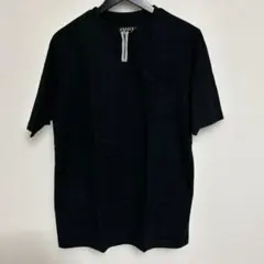 Espace by pierre cardin ジッパー付き黒Tシャツ麻混　M