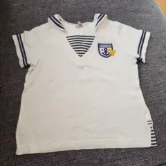 MIKI HOUSE ストライプ襟 Tシャツ 90