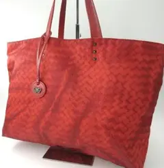 美品✨BOTTEGA VENETA イントレッチオリュージョン 赤 トートバッグ