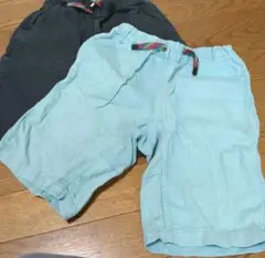 水色と黒のハーフパンツ 130ブランシェス