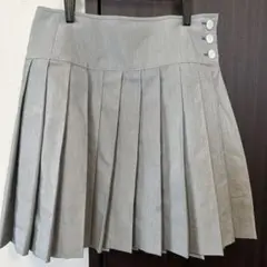 グレー ストライプ プリーツスカート
