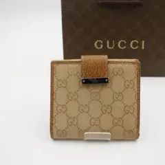 ⭐︎美品⭐︎ GUCCI ミニ財布 プレート GGライン GG柄 二つ折り財布