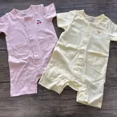 チェリー刺繍ロンパース2点セット