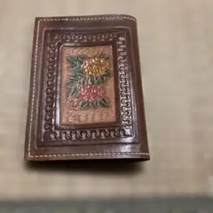 手作りレザークラフトプックカバー