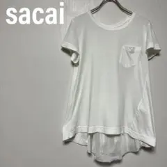 sacai サカイ カットソー Tシャツ シフォン チュール プルオーバー