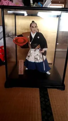 ガラスケース入り 黒田武士 侍 黒田節 人形 博多人形