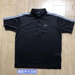 リーボック ポロシャツ 黒 肩グレー 表記サイズM