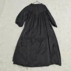 ELVENCEFINO ロング丈 シャツ ワンピース 黒 М ゆったり 大きめ